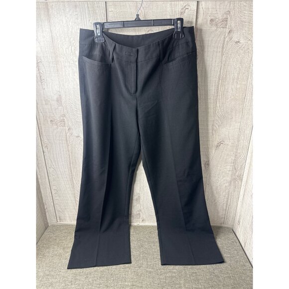 Cato Womens Black Dress Pants 10P Straight Leg Polyester Blend Career Office - Picture 1 of 7